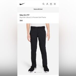 Boys' Black 5-Pocket Nike Golf Pants